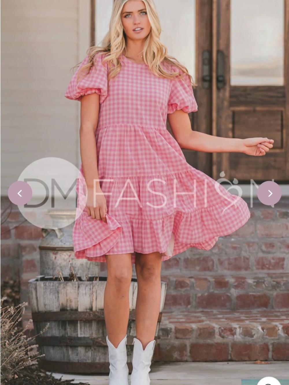 pink gingham dress